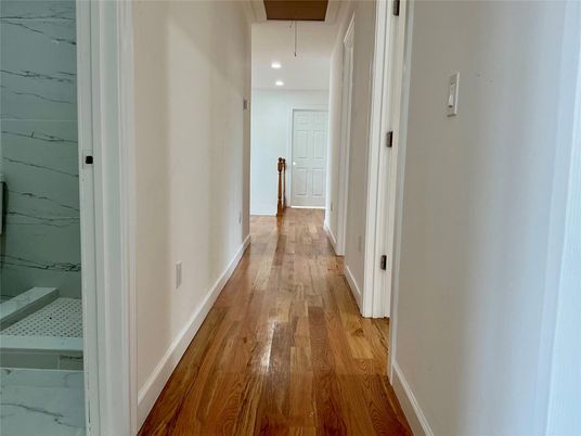 Interior, Marble, Recessed Lighting, Wood Texture Flooring