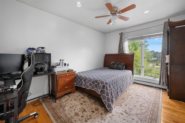 Bedroom, Home Office, Interior, Recessed Lighting, Wood Texture Flooring