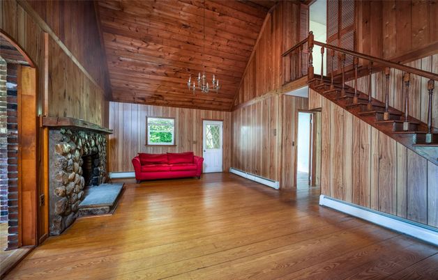 Fireplace, Interior, Wooden Ceilings, Wood Texture Flooring, Wooden Walls