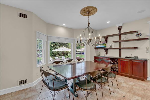 Chandelier, Dining room, Interior, Recessed Lighting