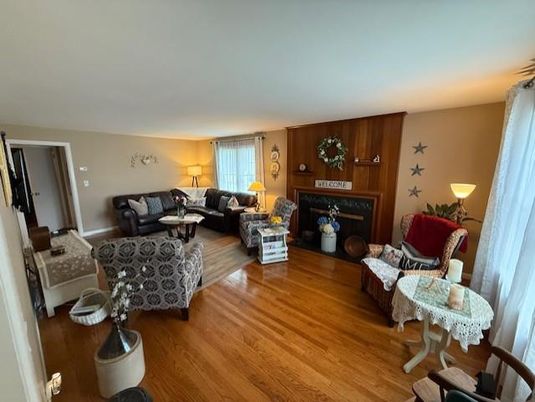 Fireplace, Interior, Living room, Wood Texture Flooring, Wooden Walls