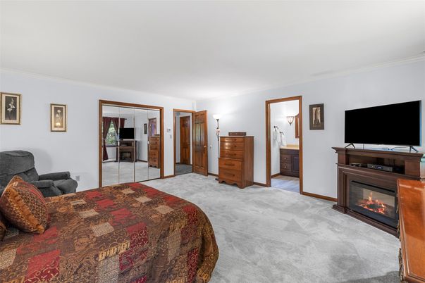 Bedroom, Fireplace, Interior
