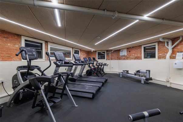 Fitness Equipment, Gym, Interior, Stone Walls