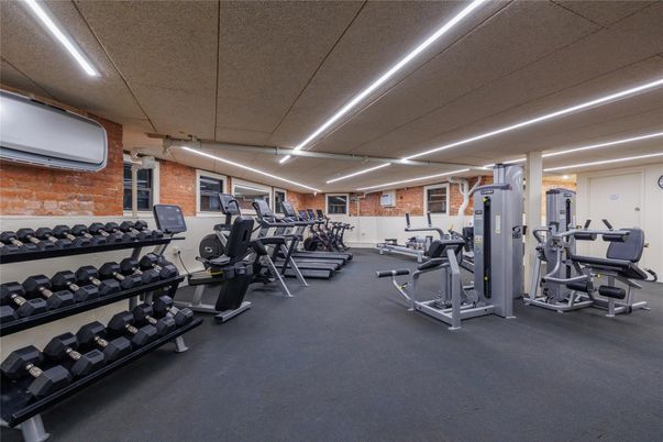 Fitness Equipment, Gym, Interior, Recessed Lighting