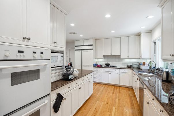Interior, Kitchen, Recessed Lighting, Wood Texture Flooring