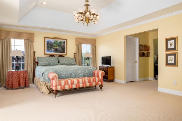 Bedroom, Chandelier, Interior, Recessed Lighting