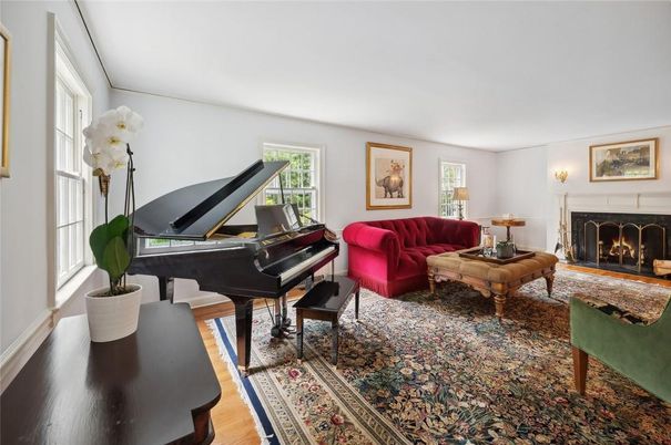 Fireplace, Interior, Living room, Piano, Wood Texture Flooring
