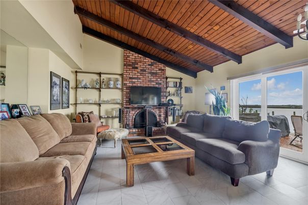 Interior, Living room, Marble, Stone Walls, Water, Wooden Beams, Wooden Ceilings