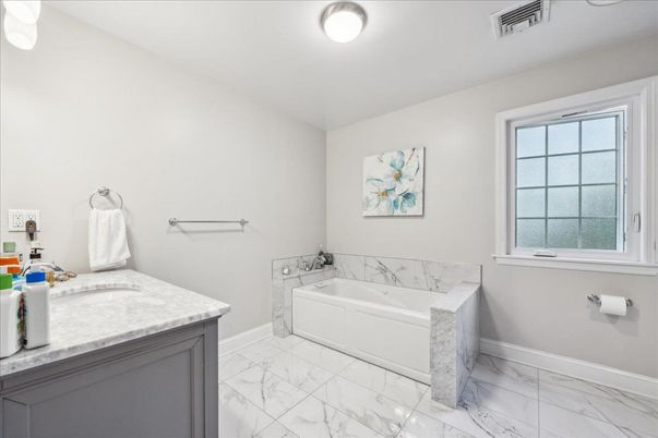 Bathroom, Dual Sink Vanities, Interior, Marble