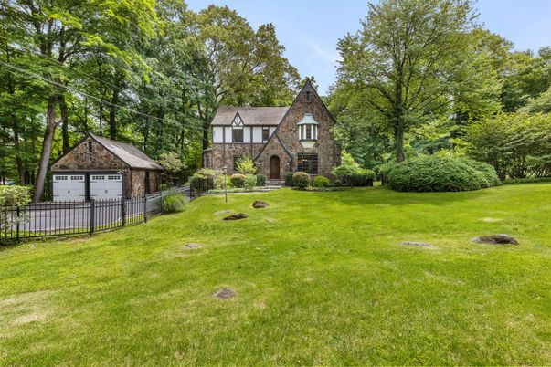 Backyard, Detached Garage, Exterior, Facade, Brick Facade, Tudor Revival