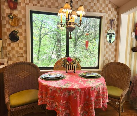 Chandelier, Dining room, Interior, Wood Texture Flooring