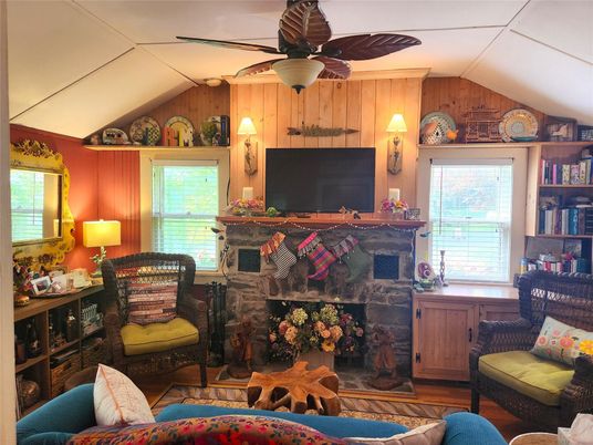 Fireplace, Interior, Wood Texture Flooring