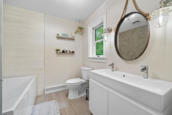Bathroom, Interior, Wood Texture Flooring