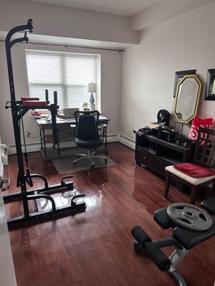 Fitness Equipment, Home Office, Interior, Wood Texture Flooring