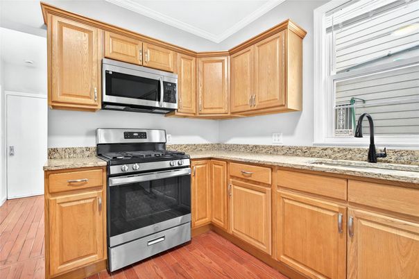 Interior, Kitchen, Stainless Steel Appliances, Wood Texture Flooring