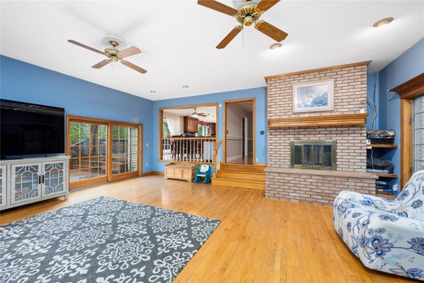 Fireplace, Interior, Stone Walls, Wood Texture Flooring