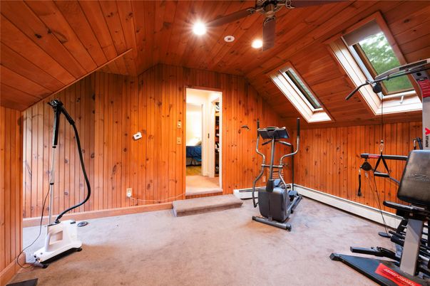 Fitness Equipment, Interior, Wooden Ceilings, Wooden Walls