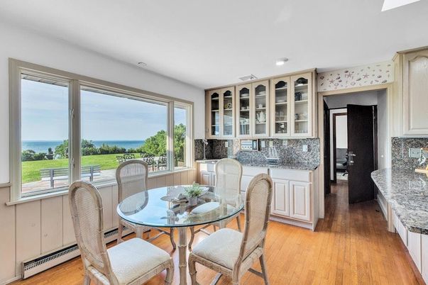 Dining room, Interior, Recessed Lighting, Water, Wood Texture Flooring
