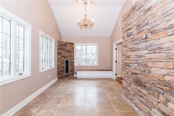 Chandelier, Empty room, Interior, Stone Walls