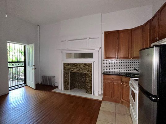 Fireplace, Interior, Kitchen, Wood Texture Flooring