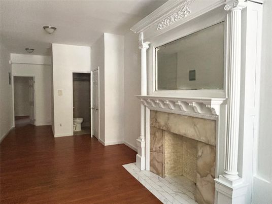 Bathroom, Fireplace, Interior, Wood Texture Flooring