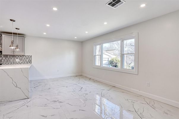 Empty room, Interior, Marble, Pendant Lights, Recessed Lighting