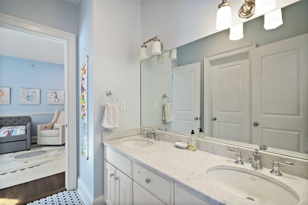 Bathroom, Dual Sink Vanities, Interior, Wood Texture Flooring