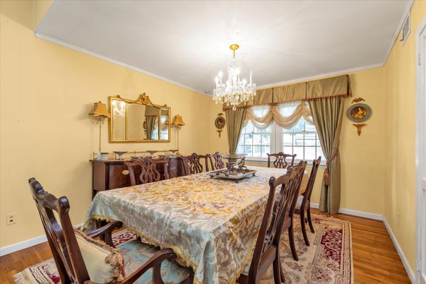 Chandelier, Dining room, Interior, Wood Texture Flooring