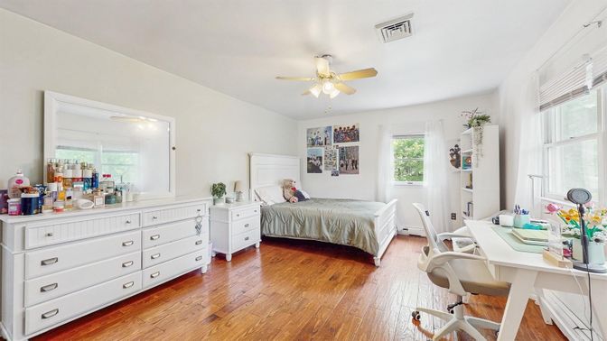 Bedroom, Home Office, Interior, Wood Texture Flooring