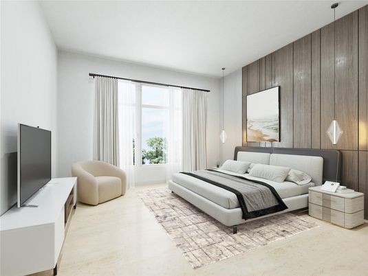 Bedroom, Interior, Pendant Lights, Wooden Walls