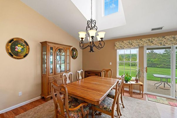Chandelier, Dining room, Interior, Wood Texture Flooring