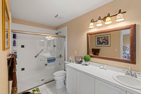 Bathroom, Dual Sink Vanities, Glass Shower, Interior