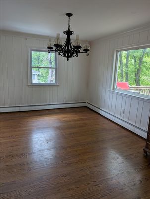 Chandelier, Empty room, Interior, Wood Texture Flooring