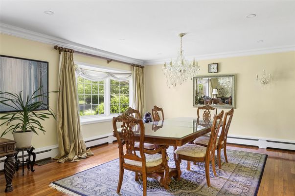 Chandelier, Dining room, Interior, Recessed Lighting, Wood Texture Flooring