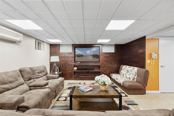 Interior, Living room, Recessed Lighting, Wooden Walls