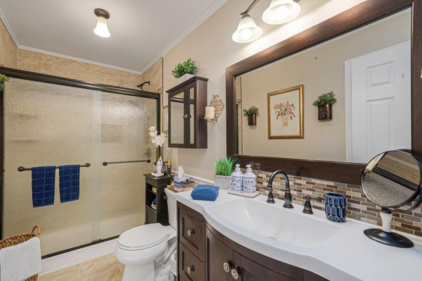 Bathroom, Dual Sink Vanities, Glass Shower, Interior