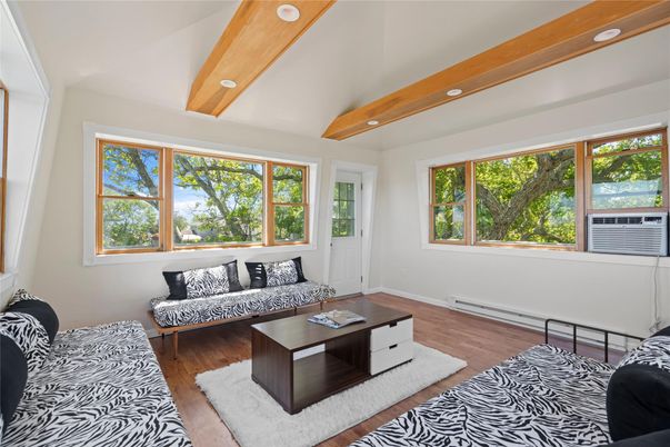 Interior, Living room, Recessed Lighting, Wooden Beams, Wood Texture Flooring