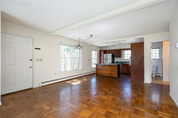 Interior, Kitchen, Pendant Lights, Wood Texture Flooring