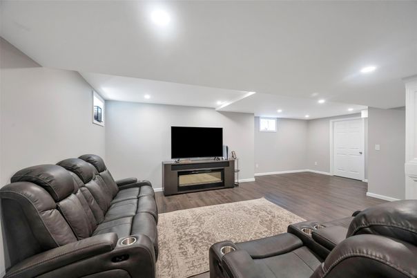 Home Theatre Room, Interior, Recessed Lighting, Theatre Room, Wood Texture Flooring