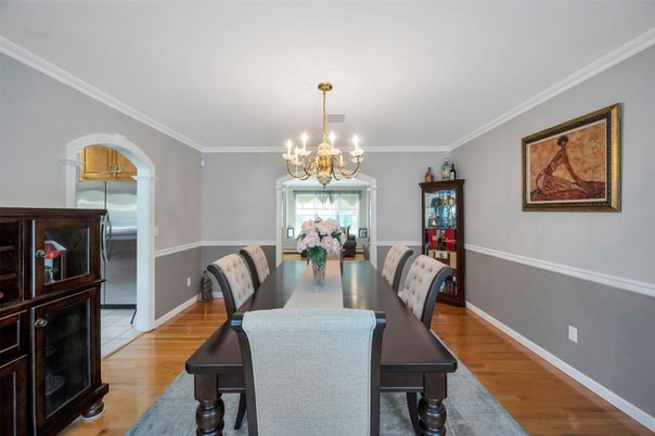 Chandelier, Dining room, Interior, Wood Texture Flooring