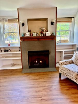 Fireplace, Interior, Wood Texture Flooring