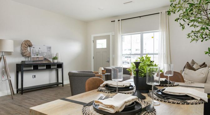 Dining room, Interior, Wood Texture Flooring