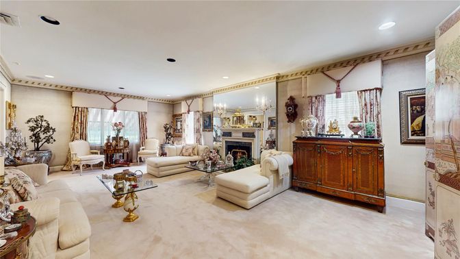 Dining room, Fireplace, Interior, Living room, Recessed Lighting