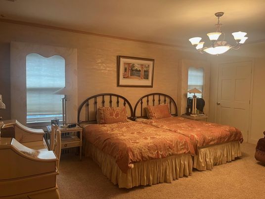 Bedroom, Chandelier, Interior