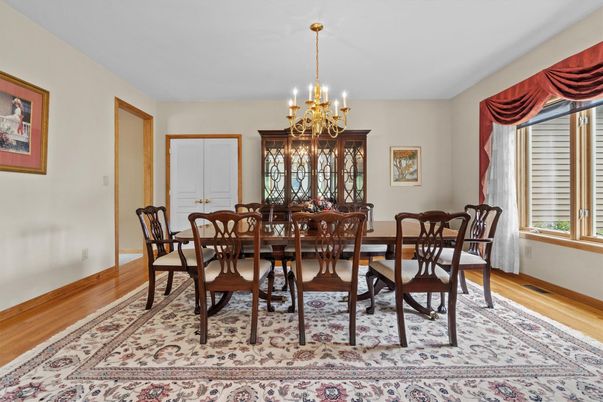 Chandelier, Dining room, Interior, Wood Texture Flooring