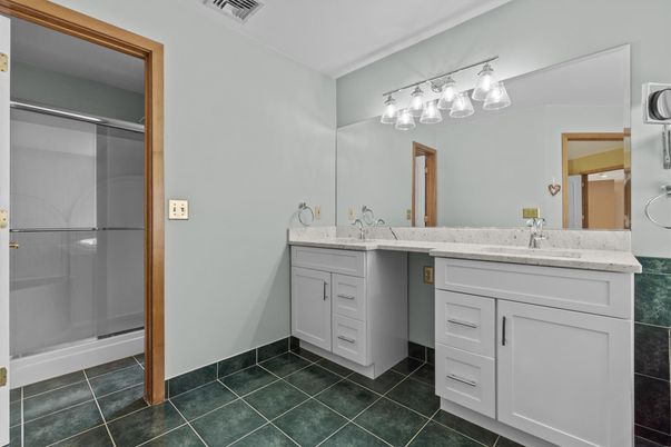 Bathroom, Dual Sink Vanities, Glass Shower, Interior