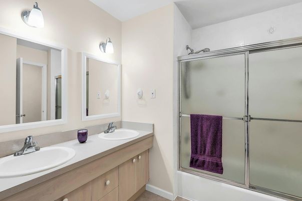 Bathroom, Dual Sink Vanities, Glass Shower, Interior