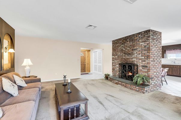 Fireplace, Interior, Living room, Stone Walls