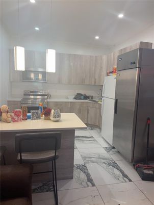 Interior, Kitchen, Marble, Pendant Lights, Recessed Lighting, Stainless Steel Appliances