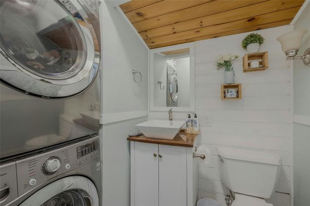 Bathroom, Interior, Utility Closets, Washer, Wooden Ceilings
